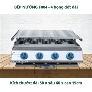 BẾP NƯỚNG HỒNG NGOẠI CHUYÊN NƯỚNG HÀU 4 HỌNG ĐỐT DÀI – MODEL F004